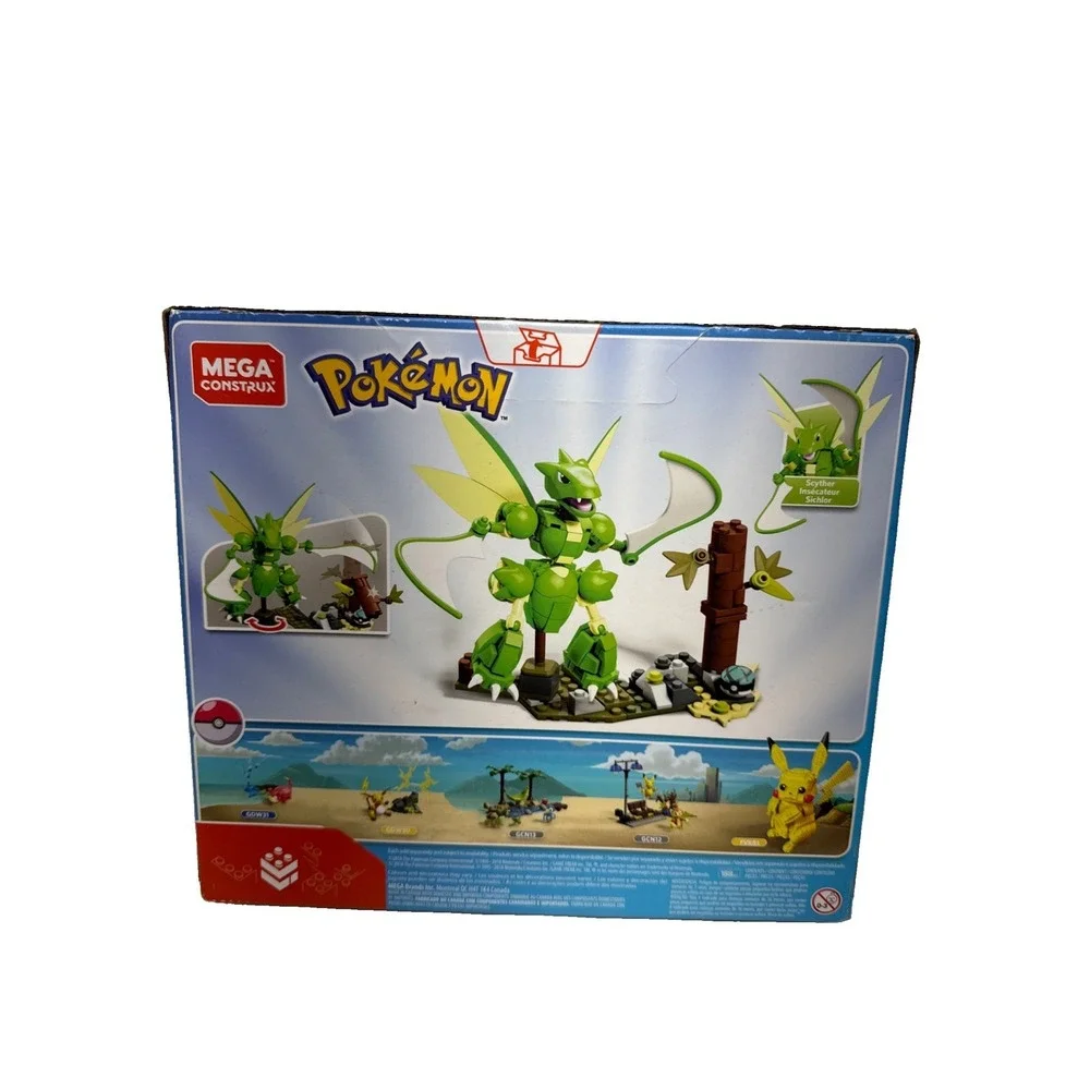 Buildable Pokemon Scyther Figure with Mini Net Ball Mega Construx Set 5 Inch